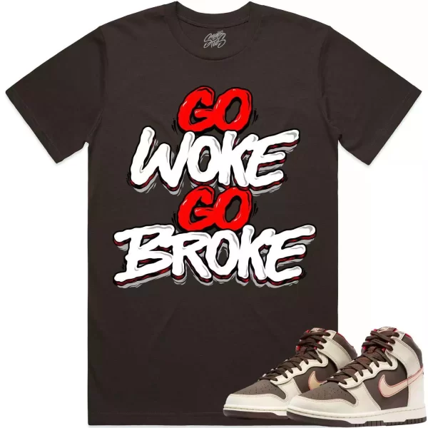 Baroque Brown Dunks Shirt to Match - RED GO WOKE GO BROKE Jezsport.com