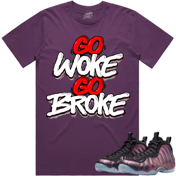 Eggplant Foamposites Shirt to Match - RED GO WOKE GO BROKE Jezsport.com