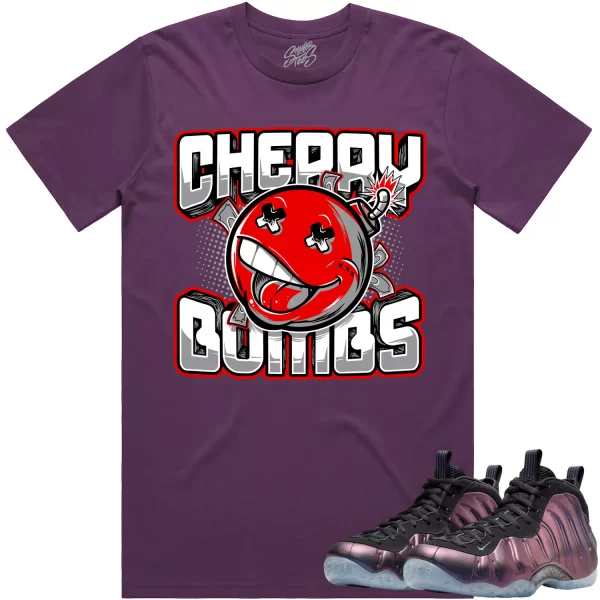 Eggplant Foamposites Shirt to Match - RED CHERRY BOMBS Jezsport.com