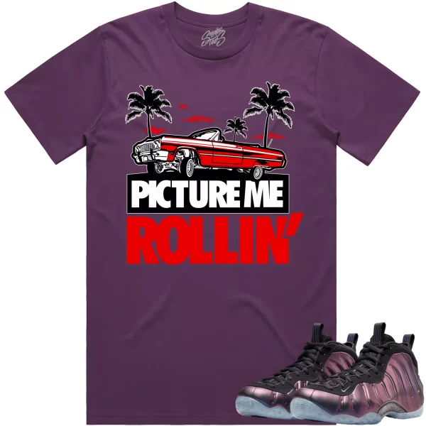 Eggplant Foamposites Shirt to Match - RED PICTURE ME ROLLIN Jezsport.com