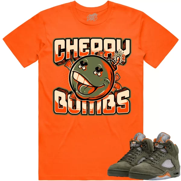 Jordan Retro 5 Olive 5s Shirt to Match - CELADON CHERRY BOMBS Jezsport.com