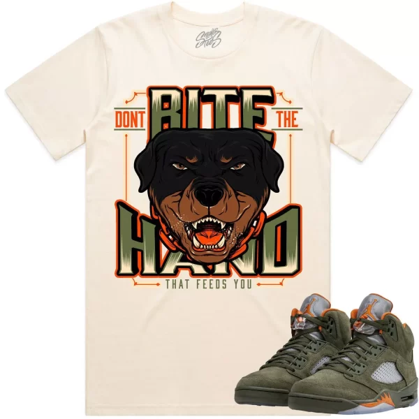 Jordan Retro 5 Olive 5s Shirt to Match - CELADON DONT BITE Jezsport.com