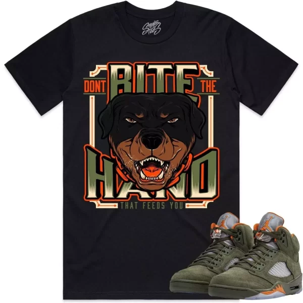 Jordan Retro 5 Olive 5s Shirt to Match - CELADON DONT BITE Jezsport.com