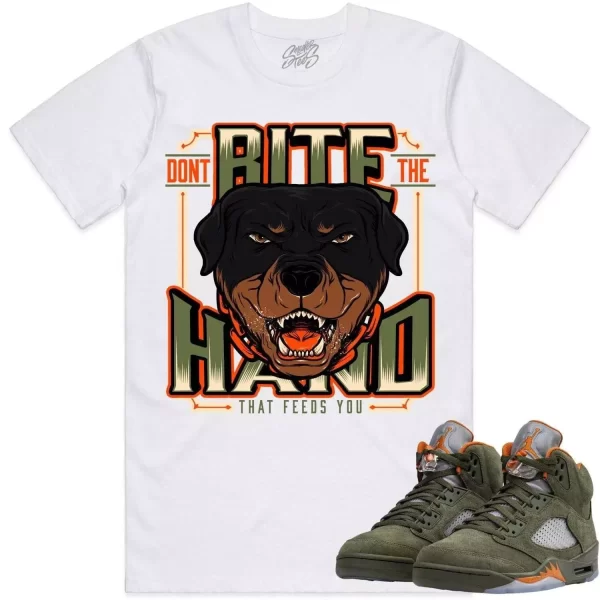 Jordan Retro 5 Olive 5s Shirt to Match - CELADON DONT BITE Jezsport.com