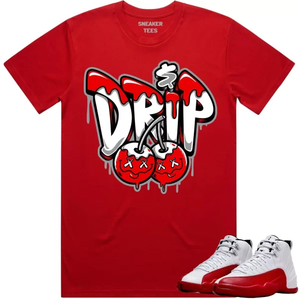 Jordan 12 Cherry 12s Shirt to Match - RED MONEY DRIP Jezsport.com