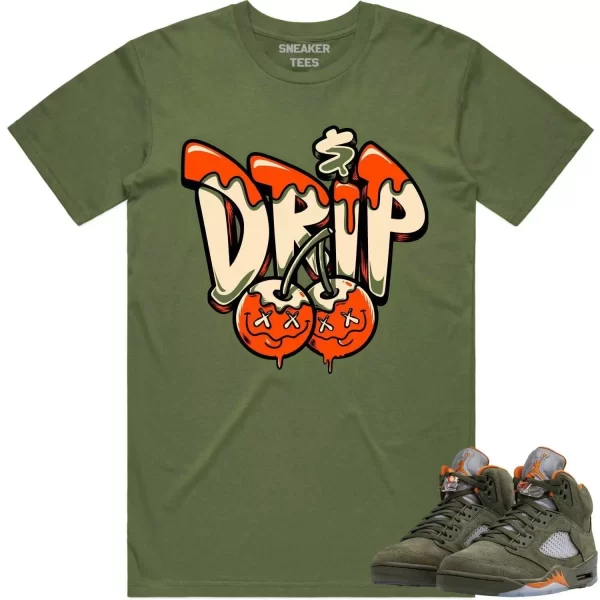 Jordan Retro 5 Olive 5s Shirt to Match - CELADON MONEY DRIP Jezsport.com