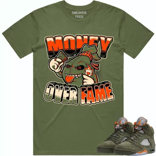 Jordan Retro 5 Olive 5s Shirt to Match - CELADON MOF Jezsport.com