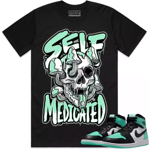 Jordan 1 Green Glow 1s Shirt to Match - GREEN GLOW SELF MEDICATED Jezsport.com