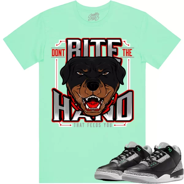 Jordan 3 Green Glow 3s Shirt to Match - RED DONT BITE HAND Jezsport.com