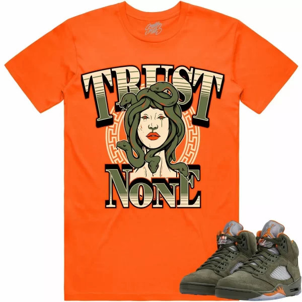 Jordan Retro 5 Olive 5s Shirt to Match - CELADON TRUST NO ONE Jezsport.com