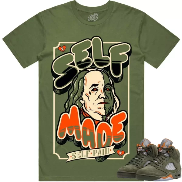 Jordan Retro 5 Olive 5s Shirt to Match - CELADON SELF MADE Jezsport.com