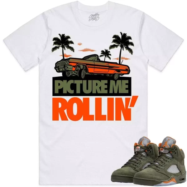 Jordan Retro 5 Olive 5s Shirt to Match - CELADON PICTURE ME ROLLIN Jezsport.com