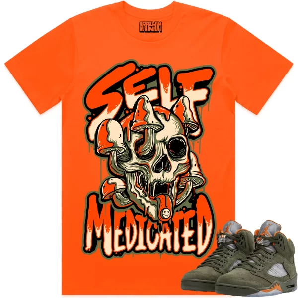 Jordan 5 Olive 5s Shirt to Match - CELADON SELF MEDICATED Jezsport.com