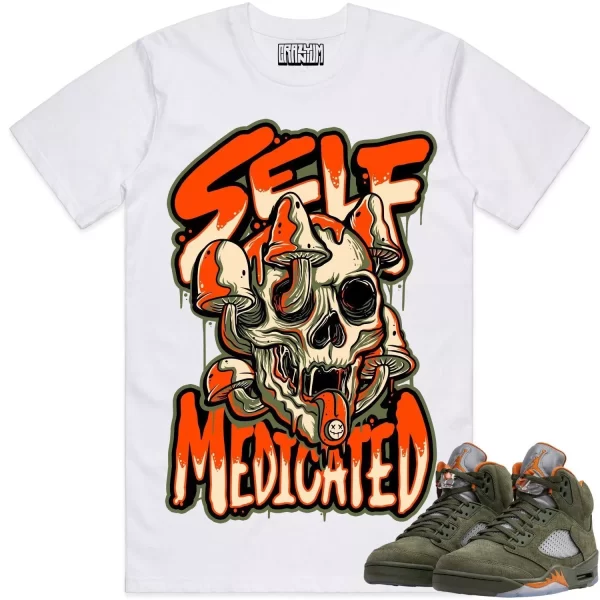 Jordan 5 Olive 5s Shirt to Match - CELADON SELF MEDICATED Jezsport.com