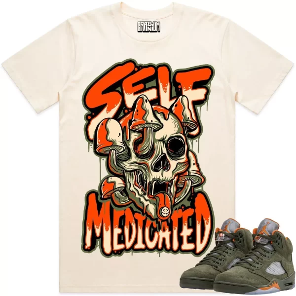 Jordan 5 Olive 5s Shirt to Match - CELADON SELF MEDICATED Jezsport.com