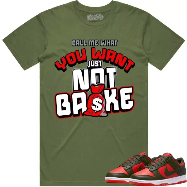 Mystic Red Dunks Shirt to Match - RED NOT BROKE Jezsport.com