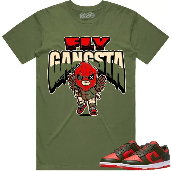 Mystic Red Dunks Shirt to Match - OLIVE FLY GANGSTA Jezsport.com