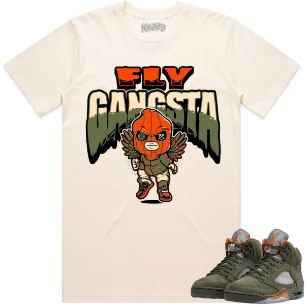 Jordan Retro 5 Olive 5s Shirt to Match - CELADON FLY GANGSTA Jezsport.com