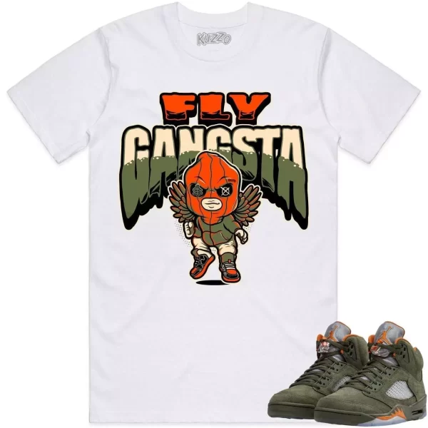 Jordan Retro 5 Olive 5s Shirt to Match - CELADON FLY GANGSTA Jezsport.com