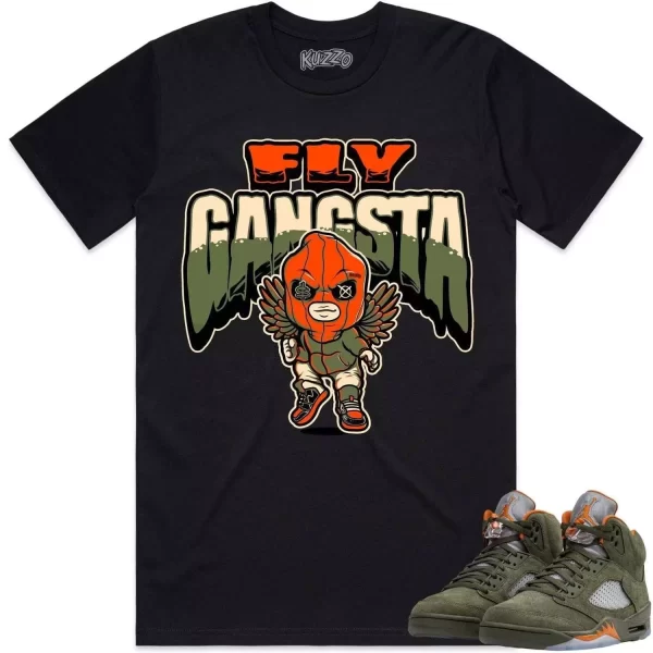 Jordan Retro 5 Olive 5s Shirt to Match - CELADON FLY GANGSTA Jezsport.com