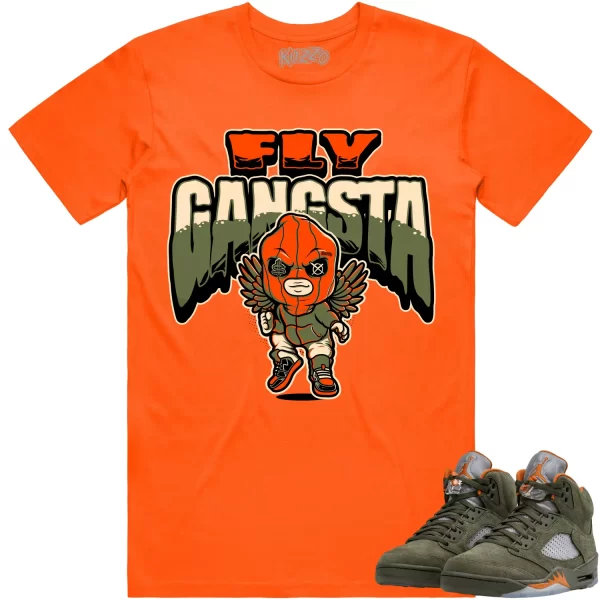 Jordan Retro 5 Olive 5s Shirt to Match - CELADON FLY GANGSTA Jezsport.com