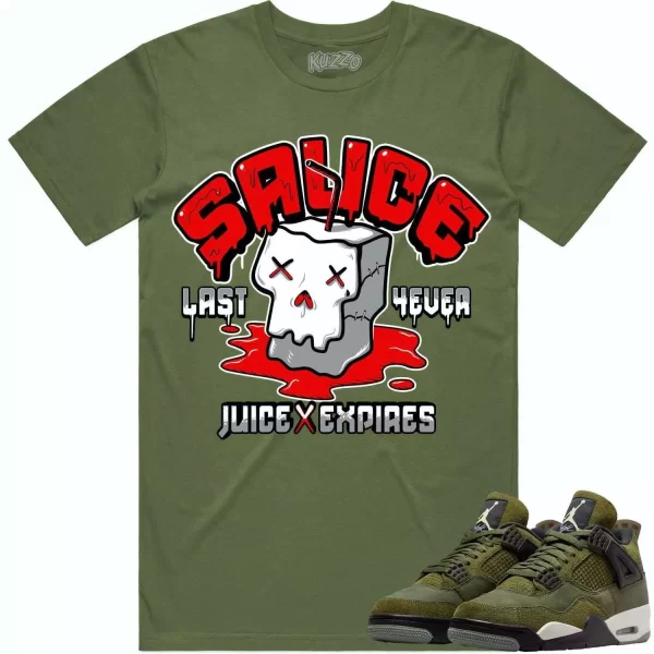 Jordan 4 Craft Olive 4s Shirt to Match - RED SAUCE Jezsport.com