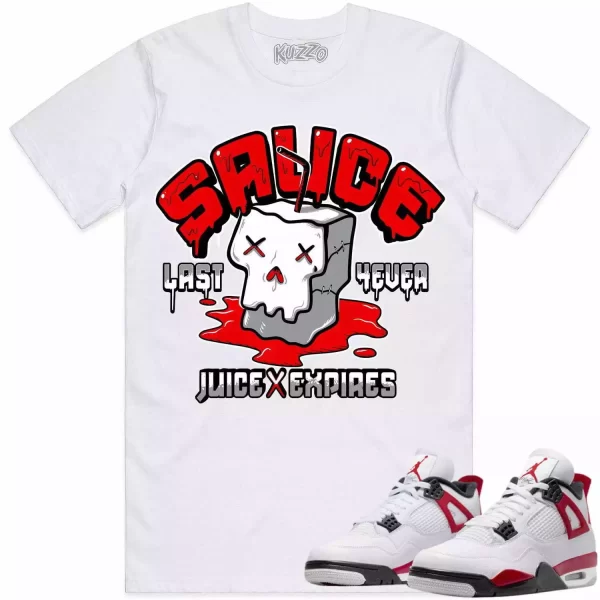 Jordan 4 Red Cement 4s Shirt to Match - RED SAUCE Jezsport.com