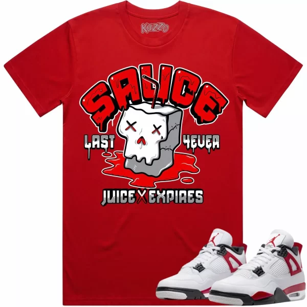 Jordan 4 Red Cement 4s Shirt to Match - RED SAUCE Jezsport.com