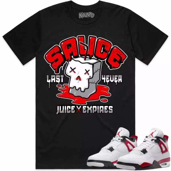 Jordan 4 Red Cement 4s Shirt to Match - RED SAUCE Jezsport.com