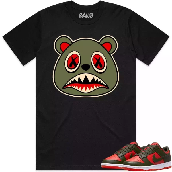 Mystic Red Dunks Shirt to Match - OLIVE BAWS BEAR Jezsport.com