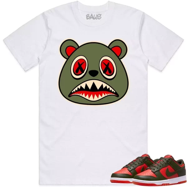 Mystic Red Dunks Shirt to Match - OLIVE BAWS BEAR Jezsport.com