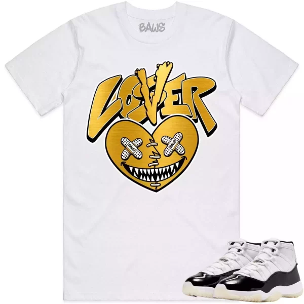 Jordan 11 Gratitude 11s Shirt to Match - GOLD METALLIC LOVER LOSER BAWS Jezsport.com