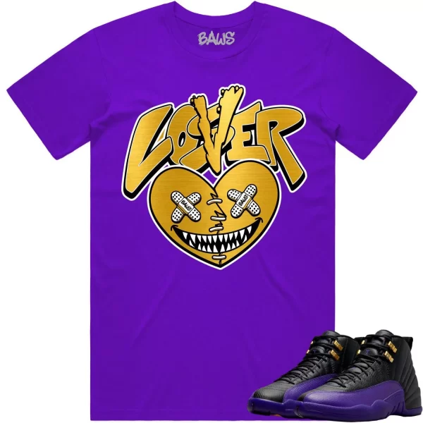 Jordan 12 Field Purple 12s Shirt to Match - GOLD METALLIC LOVER LOSER BAWS Jezsport.com