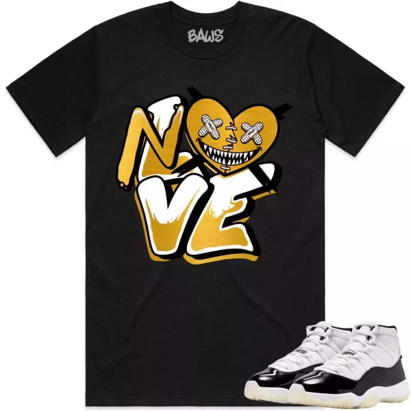 Jordan 11 Gratitude 11s Shirt to Match - GOLD METALLIC NO LOVE BAWS Jezsport.com