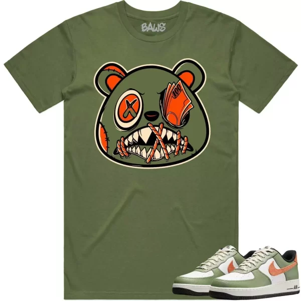 Air Force 1 Oil Green Shirt to Match - CELADON MONEY TALKS BAWS Jezsport.com