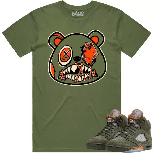 Jordan Retro 5 Olive 5s Shirt to Match - CELADON MONEY TALKS BAWS Jezsport.com