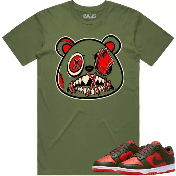 Mystic Red Dunks Shirt to Match - OLIVE MONEY TALKS BAWS Jezsport.com