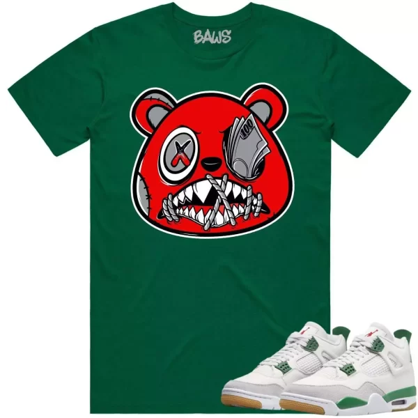 Jordan 4 Pine Green SB 4s Shirt to Match - ANGRY MONEY TALKS BAWS Jezsport.com