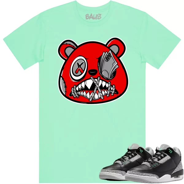 Jordan 3 Green Glow 3s Shirt to Match - ANGRY MONEY TALKS BAWS Jezsport.com