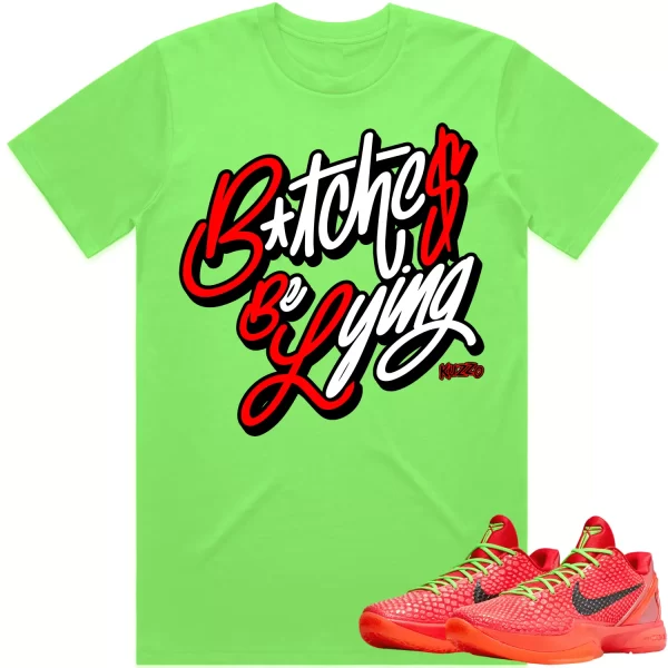 Kobe 6 Reverse Grinch 6s Shirt to Match - RED BBL Jezsport.com