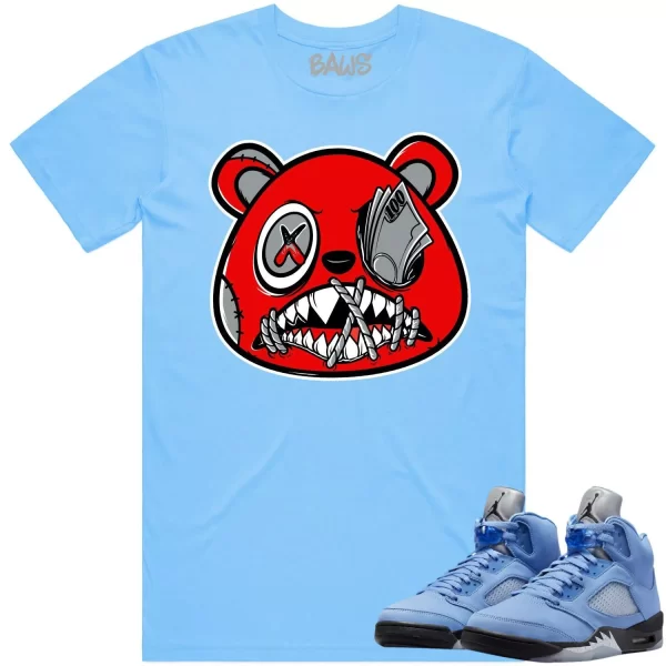 Jordan 5 University Blue 5s Shirt to Match - ANGRY MONEY TALKS BAWS Jezsport.com