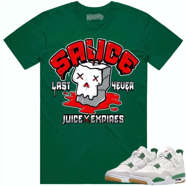 Jordan 4 Pine Green SB 4s Shirt to Match - RED SAUCE Jezsport.com