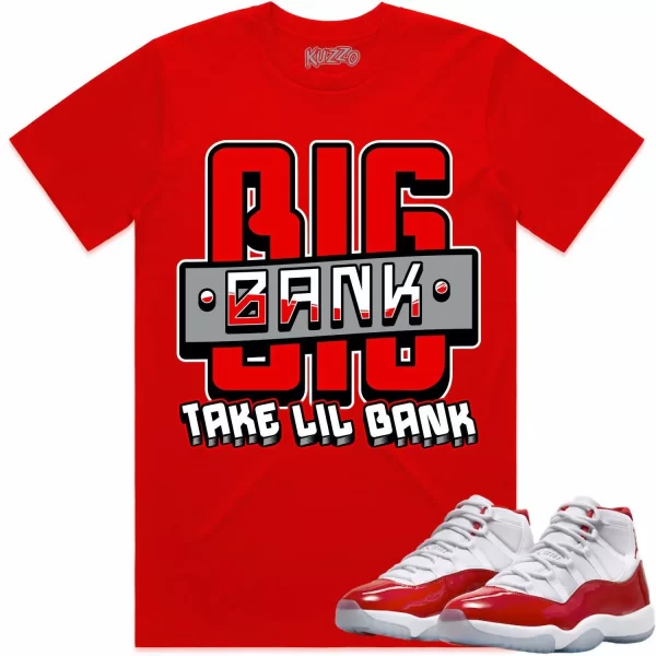 Jordan 11 Cherry 11s Shirt to Match - RED BIG BANK Jezsport.com