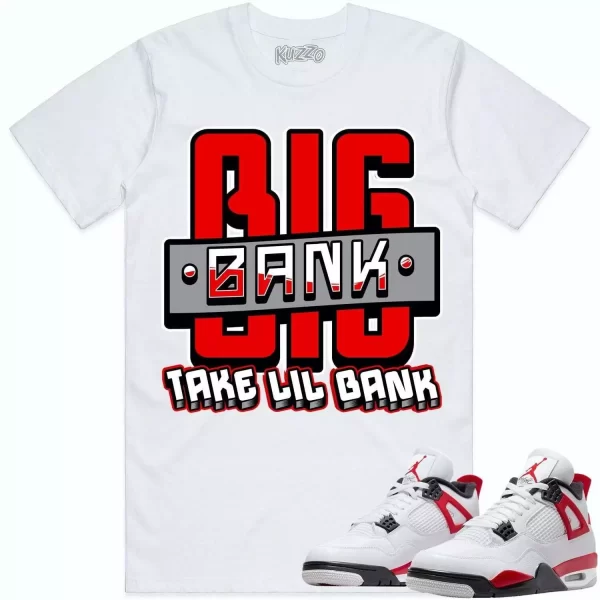 Jordan 4 Red Cement 4s Shirt to Match - RED BIG BANK Jezsport.com