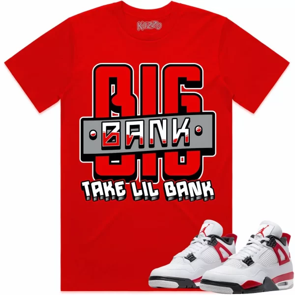 Jordan 4 Red Cement 4s Shirt to Match - RED BIG BANK Jezsport.com