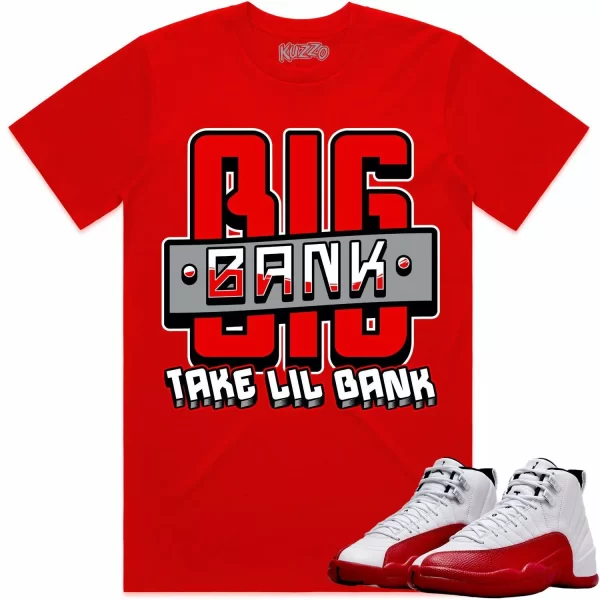 Jordan 12 Cherry 12s Shirt to Match - RED BIG BANK Jezsport.com