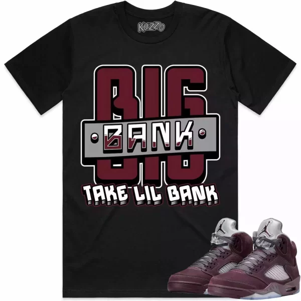 Jordan 5 Burgundy 5s Shirt to Match - BURGUNDY BIG BANK Jezsport.com