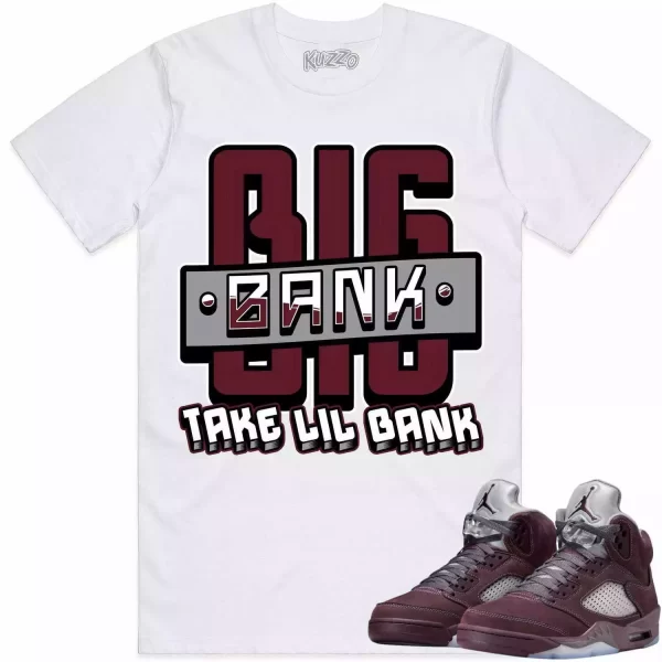 Jordan 5 Burgundy 5s Shirt to Match - BURGUNDY BIG BANK Jezsport.com