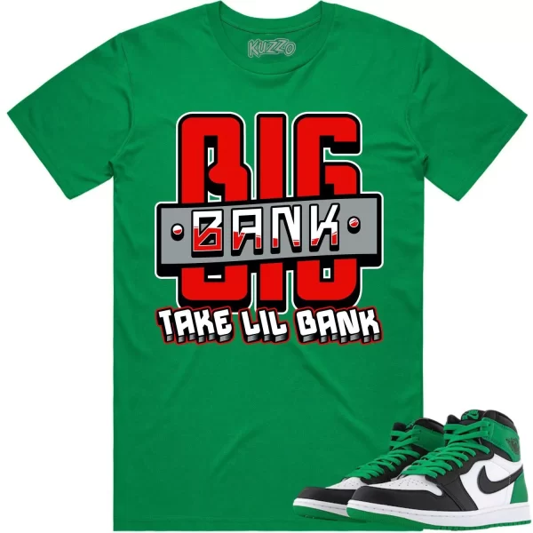 Jordan 1 Lucky Green 1s Shirt to Match - RED BIG BANK Jezsport.com