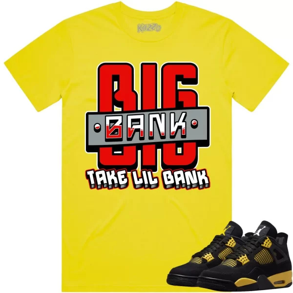 Jordan 4 Thunder 4s Shirt to Match - RED BIG BANK Jezsport.com